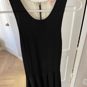 Parker Black and White Fit and Flare Dress in XS